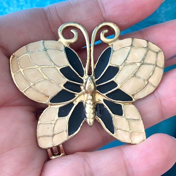 Vintage Cloisonné Butterfly Brooch - Picture 4 of 4